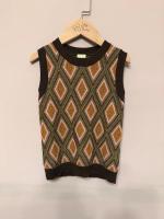 復古菱格紋背心