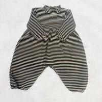 長袖條紋連身包屁衣