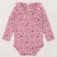 Misha & Puff 荷葉邊貓咪包屁衣 Baby Pattie Onesie - Antique Rose Cat & Mouse