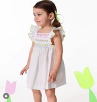 荷葉飛袖刺繡洋裝