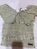 可愛綠格子大領上衣