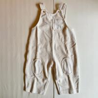 有機棉口袋工裝吊帶褲(米色)
