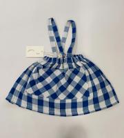  Pottery Blue Gingham Crossback Skirt