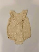 粉橘小花棉紗包屁衣