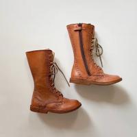 牛津雕花膝下靴