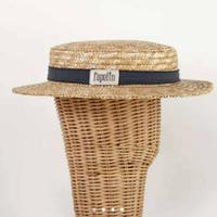 Popelin - 草帽 Mod.39.3 Navy blue natural straw hat