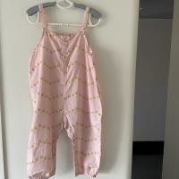 Tiny Cottons ZIGZAG有機棉淡粉星星寶寶吊帶連身褲