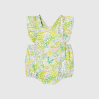 清新綠黃liberty連身包屁