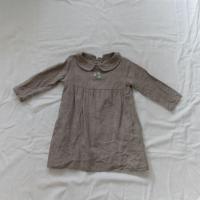 摩卡色雛菊刺繡洋裝