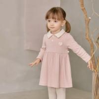 粉色小領子針織洋裝