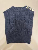 深藍針織羊毛背心