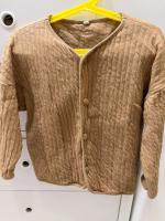 OZ 駝色復古直紋木釦外套