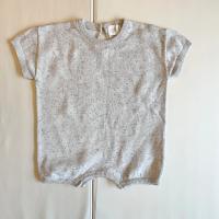 有機棉箱型短袖連身褲(燕麥白)