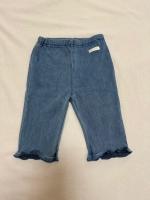 荷葉邊彈力七分褲