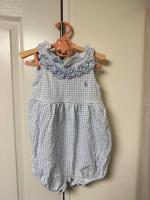 RL藍色格紋連身