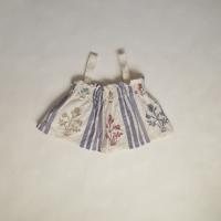 藍直紋花布小背心