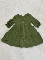 直條紋七分袖洋裝