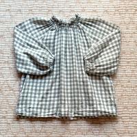 Imelda Cotton Muslin Gingham Blouse - Ecru