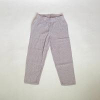 紫直條綿紗長褲