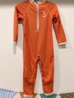 長袖連身泳衣(UPF 50+) - 珊瑚橘 92/98