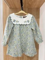 刺繡花卉長袖洋裝