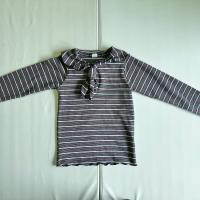 咖啡條紋領結上衣