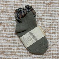 格紋荷葉邊羅紋短襪-Lucie