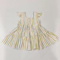 Button-Front Tiered Dress（Rainbow）