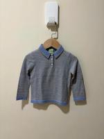 藍條紋立領上衣