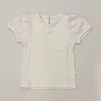 鬆餅格紋米白短袖上衣