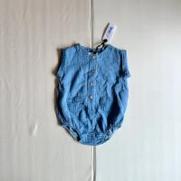 摺袖丹寧包屁衣