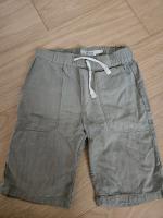 Bonpoint 夏日清爽亞麻質感鬆緊短褲 (6A/120cm) - 灰綠