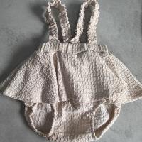 杏色後蝴蝶結包屁衣 