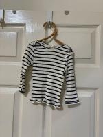 天絲棉藍白條紋上衣