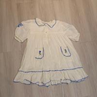 ECRU EMBROIDERED SCALLOPED DRESS