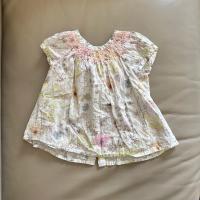 田園風碎花刺繡領上衣