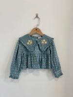 Dionne Blouse, Quilt Calico Blue Pebble