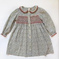 Cowslip Floral In Fog Organic Smocked Kate Dress