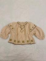 復古刺繡棉麻燈籠袖上衣