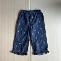 Frill sabrina pants(blue denim flower)