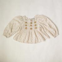 法式碎花刺繡澎袖上衣