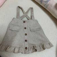Frill suspender skirt / tweed milk(永預訂)