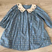 刺繡領印花洋裝