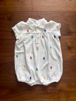 白色刺繡滿版小馬連身包屁衣