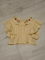 刺繡荷葉袖襯衫
