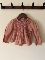 法式復古手工刺繡抽褶長袖上衣