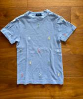 淺藍色滿版小馬刺繡短袖上衣