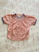 藍色邊線刺繡上衣