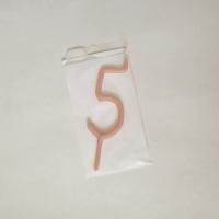 數字5蜜桃粉生日蠟燭