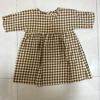 咖啡格紋洋裝
